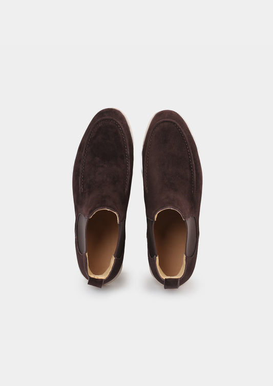 Coffee Suede Chelsea Boot | Roccella