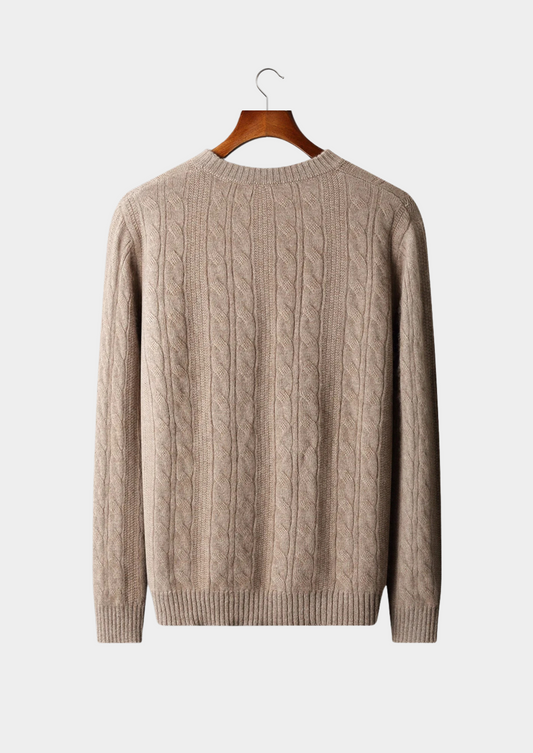 Pure Extra-Fine Merino Wool Cable Crewneck | Roccella