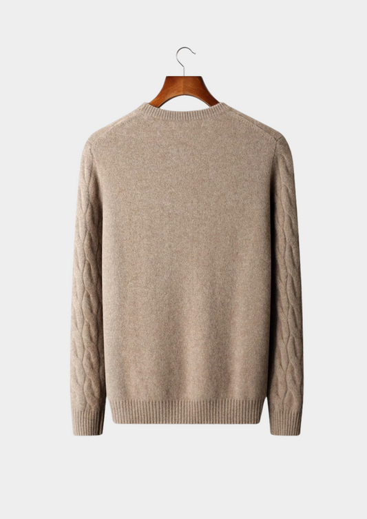 Premium Cashmere Cable Crewneck | Roccella