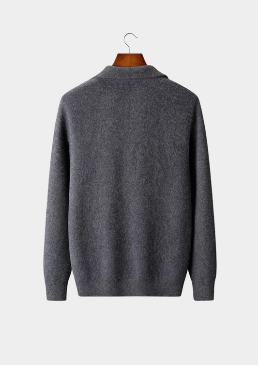 Premium Cashmere Zip Polo Cardigan | Roccella