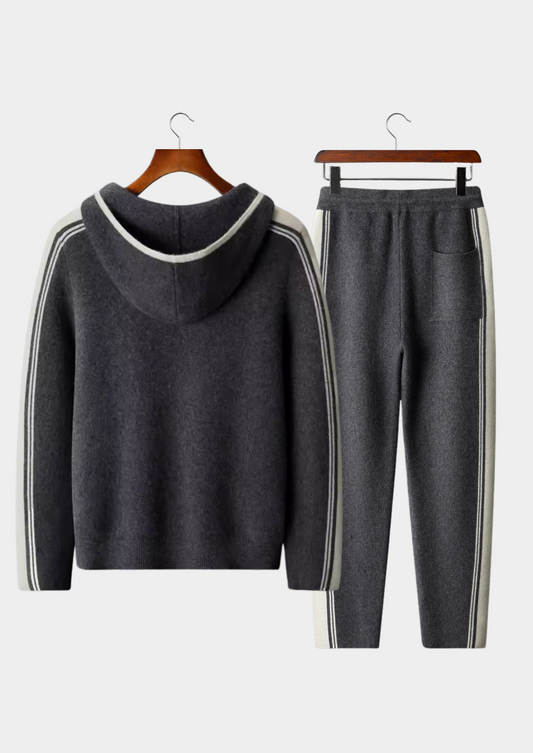 Pure Extra-Fine Merino Wool Dark Gray Damien Set | Roccella