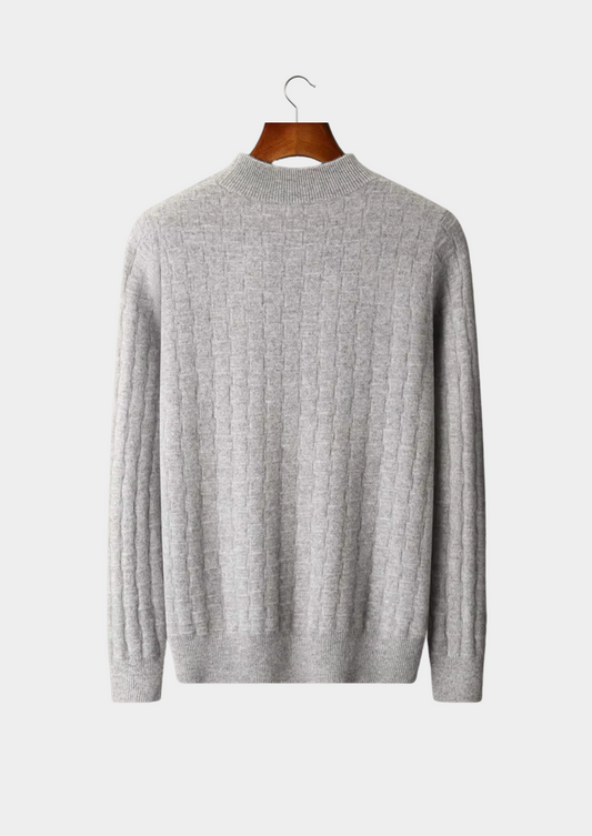 Pure Extra-Fine Merino Wool Textured Mockneck | Roccella