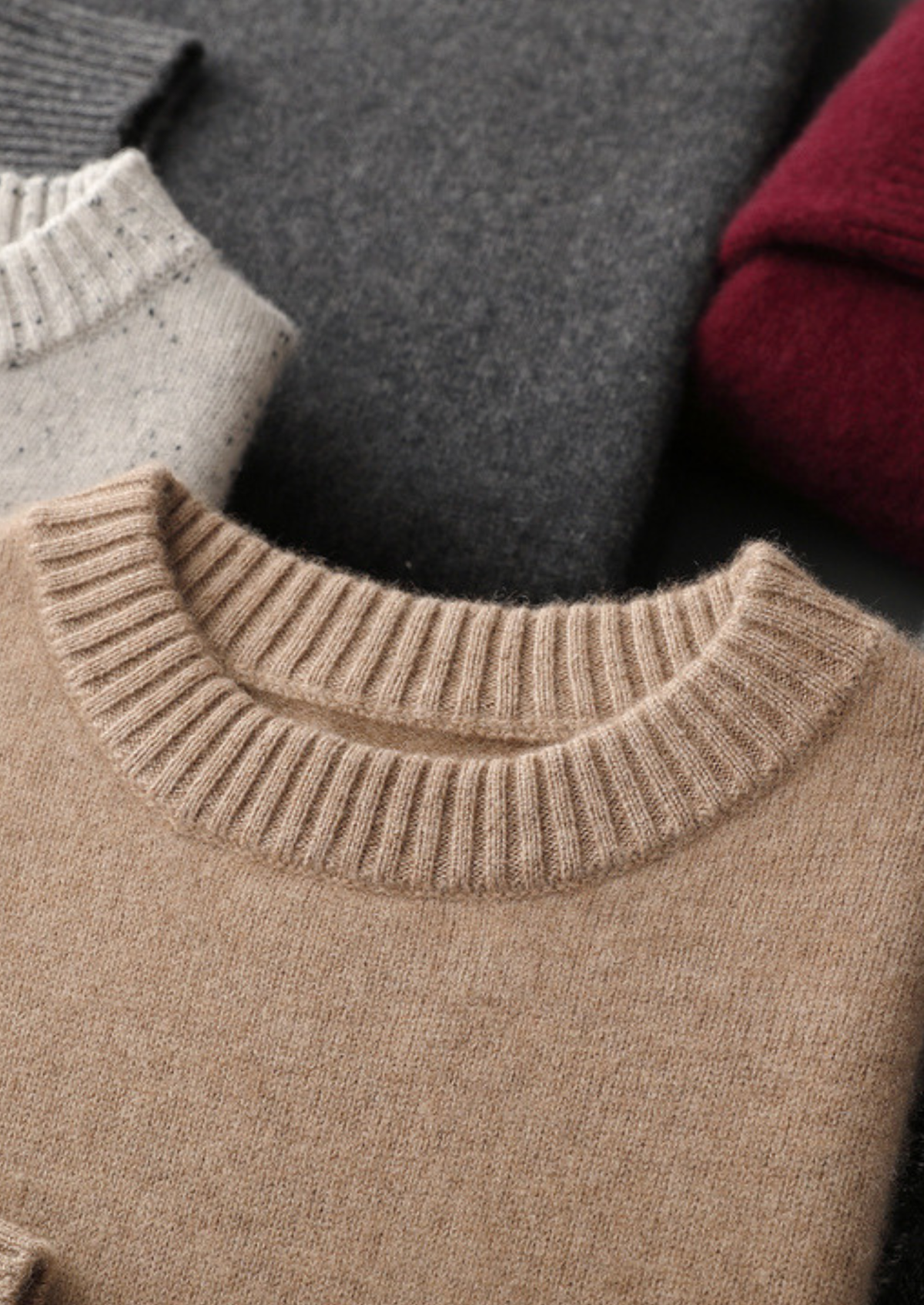 Pure Cashmere Burgundy Essential Crewneck | Roccella