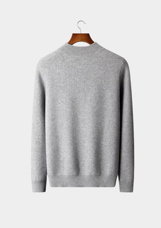 Premium Cashmere Essential Half-Zip Sweater | Roccella