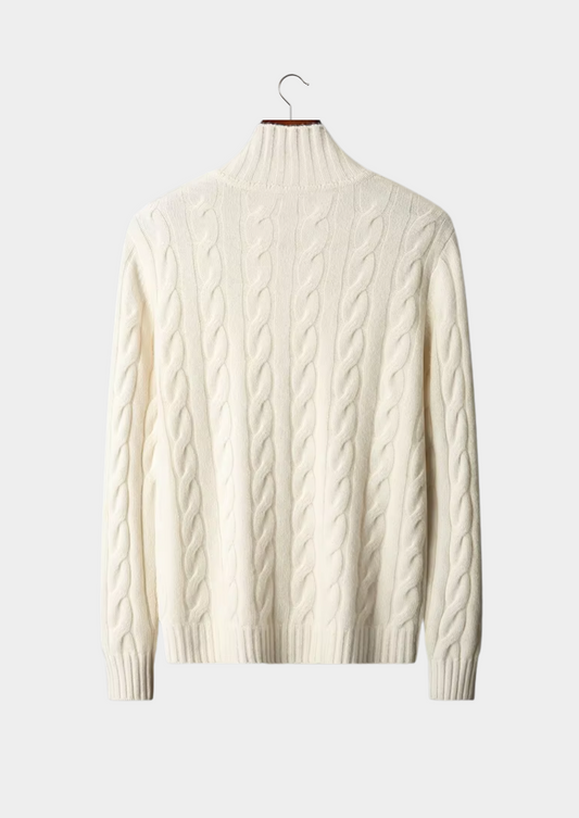 Pure Extra-Fine Merino Wool Dual-Zip Cable Cardigan | Roccella