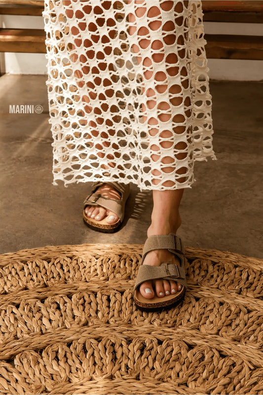 Maibulun Suede Arizona Sandals - Sand | Roccella