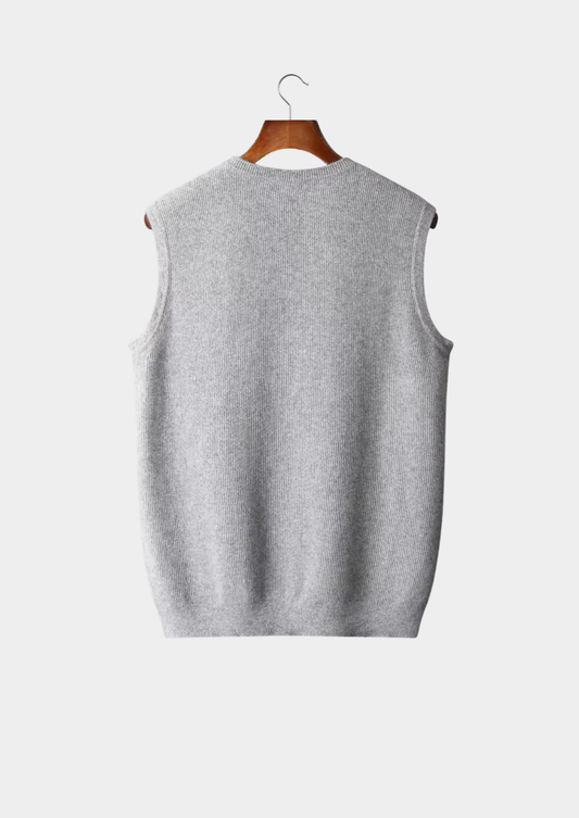 Pure Extra-Fine Merino Wool Crewneck Vest | Roccella