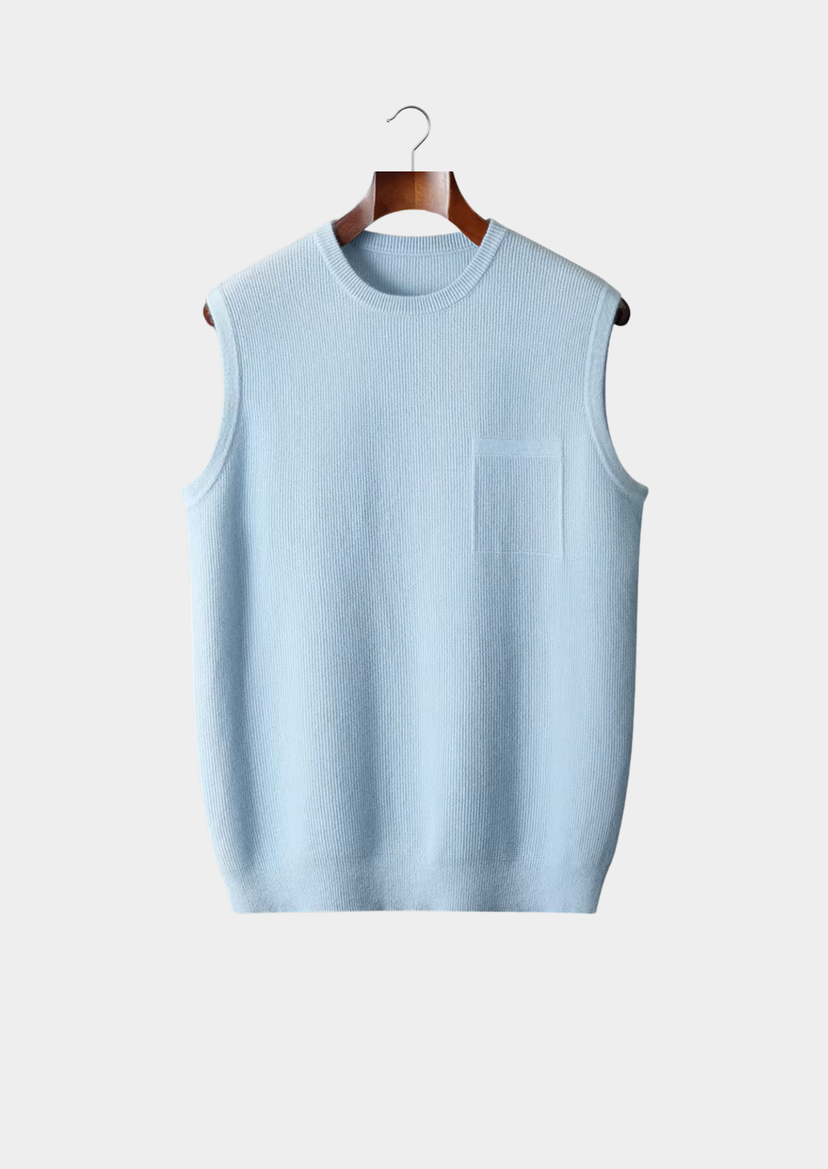 Pure Extra-Fine Merino Wool Crewneck Vest | Roccella