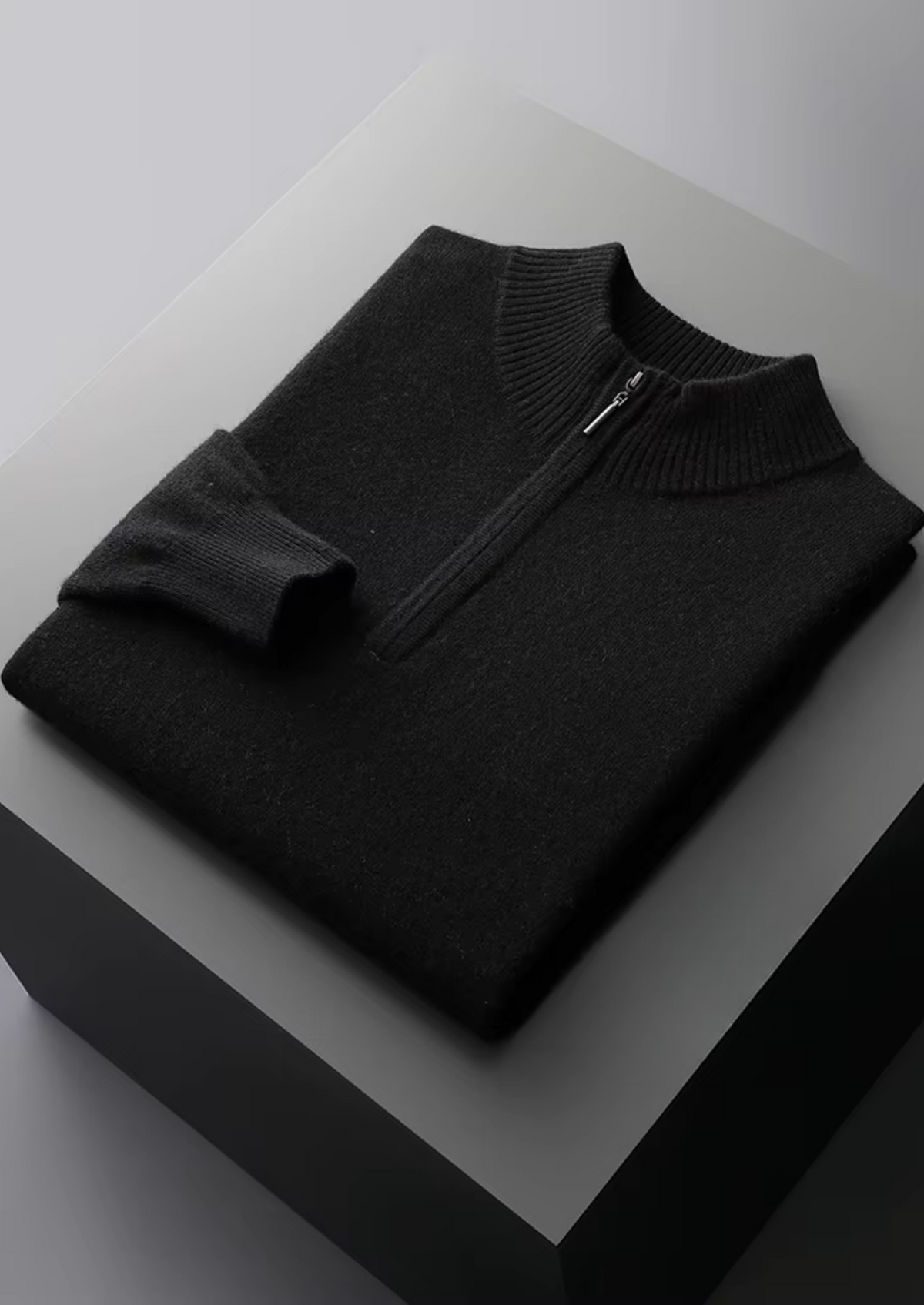 Merino Wool Half Zip Sweater, Sand