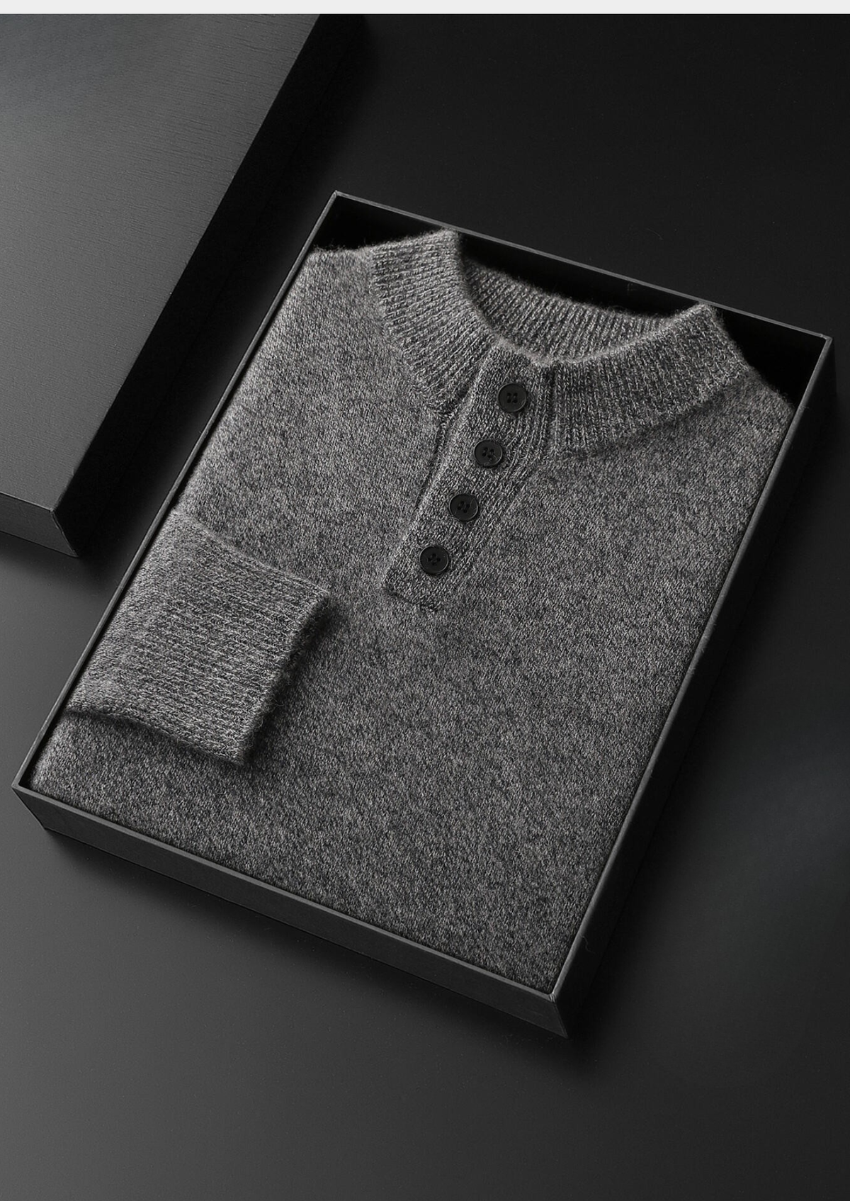Pure Cashmere Light Gray Button Sweater | Roccella