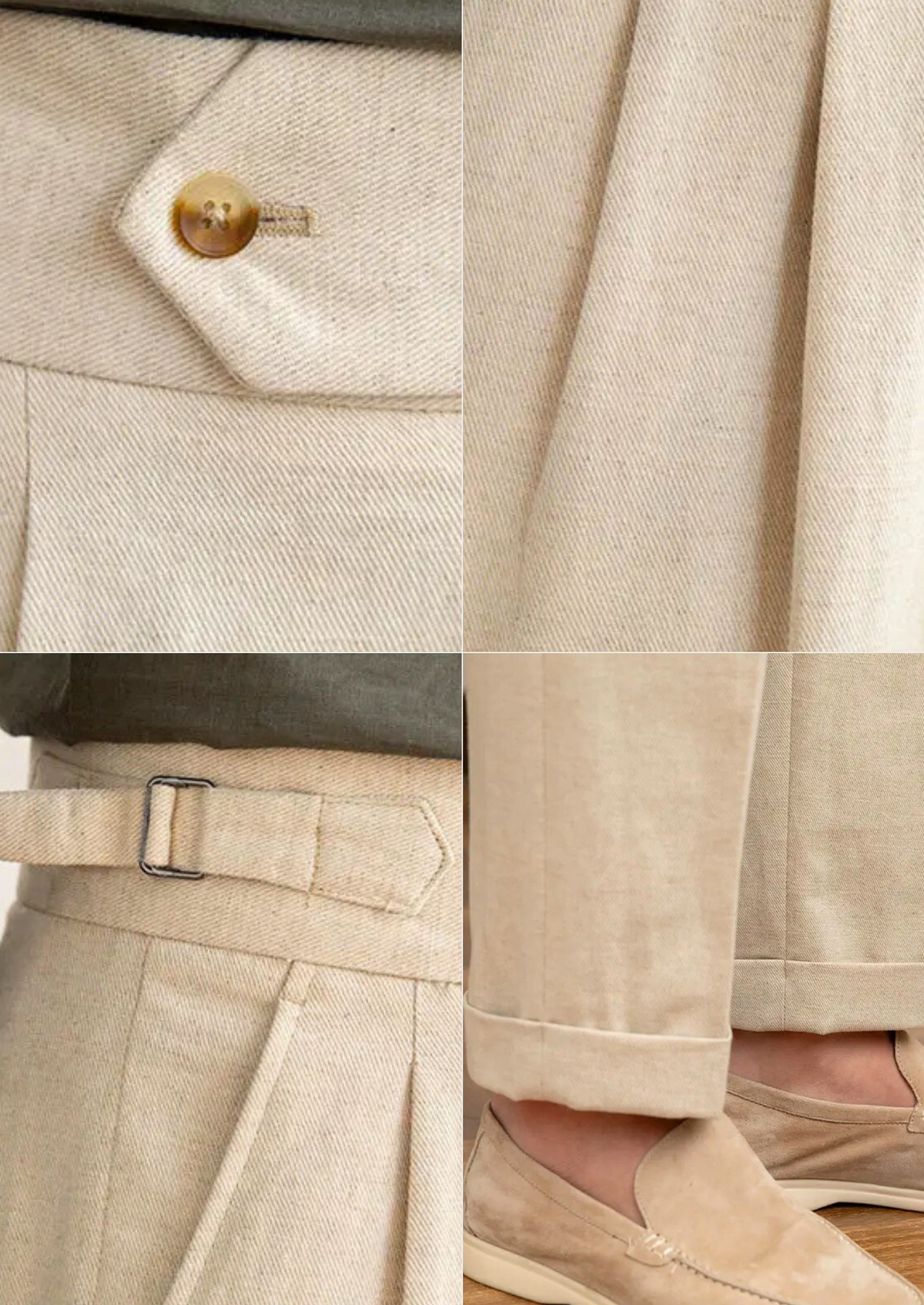 Napoli Pleated Coastal Trousers - Sand | Roccella