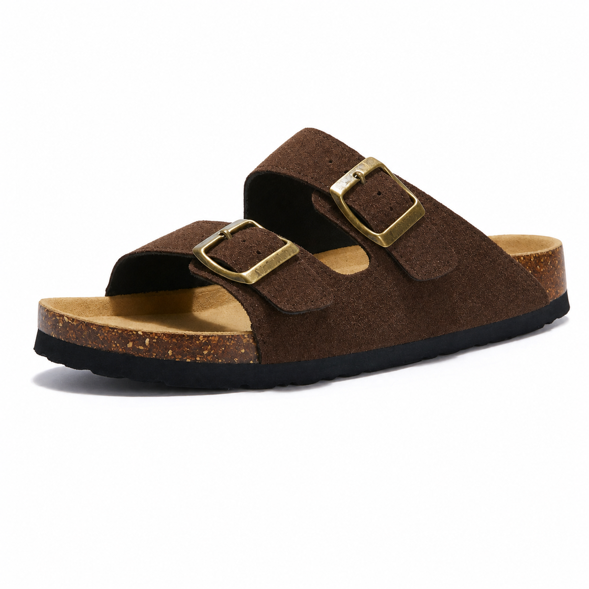 Maibulun Suede Arizona Sandals - Dark Brown | Roccella