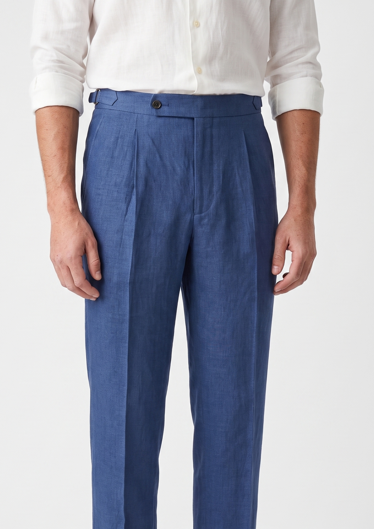 Tuscany Pleated Coastal Trousers - Blue | Roccella