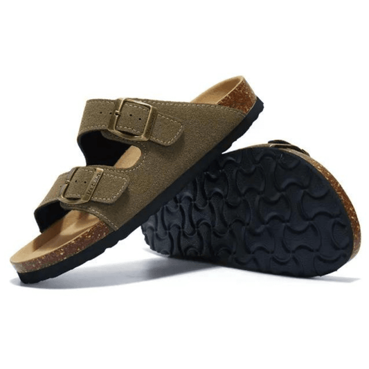 Maibulun Suede Arizona Sandals - Moss Green | Roccella