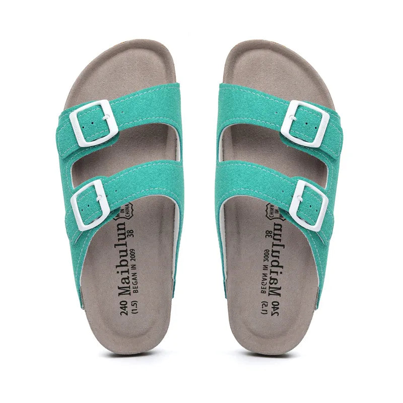 Maibulun Suede Arizona Sandals - Aqua | Roccella