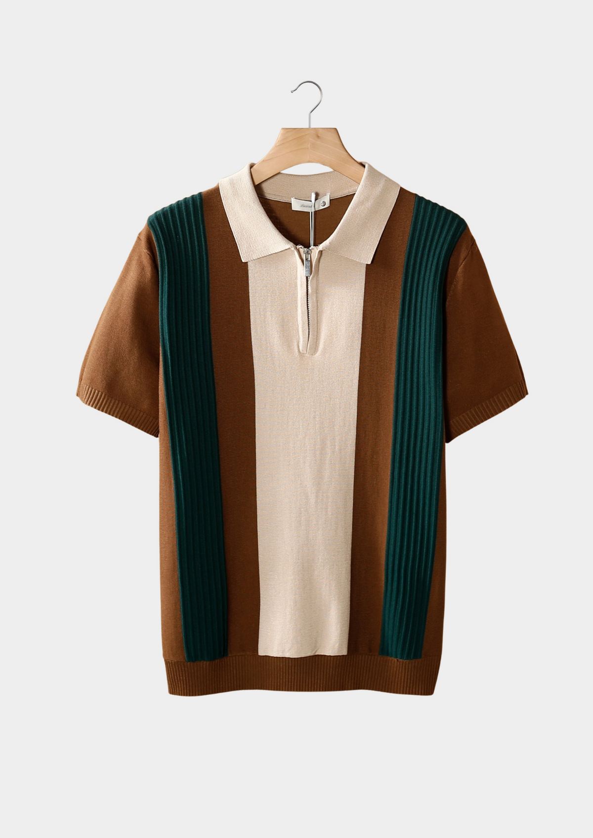 Brown Resort Zipper Polo | Roccella