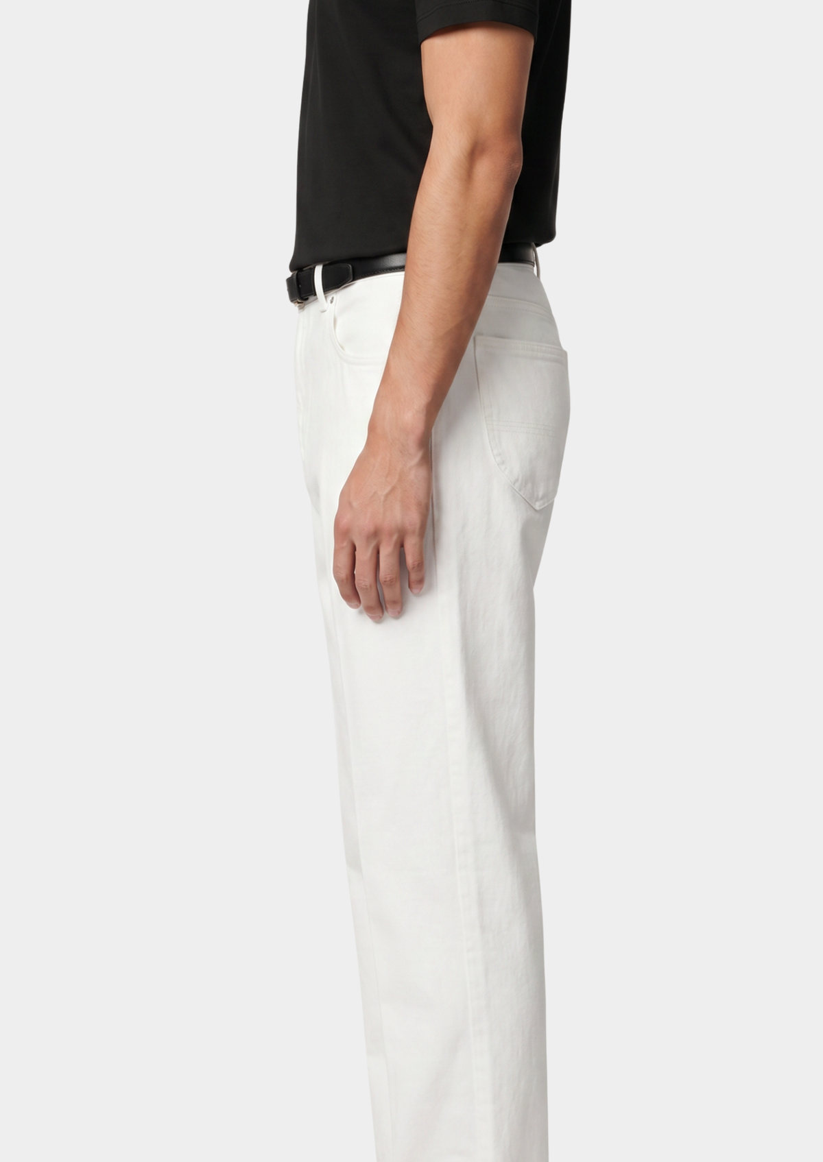 Essential White Straight Leg Denim Trousers | Roccella