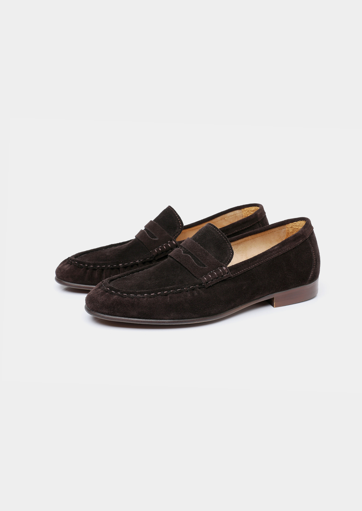 Coffee Classic Penny Suede Loafers | Roccella
