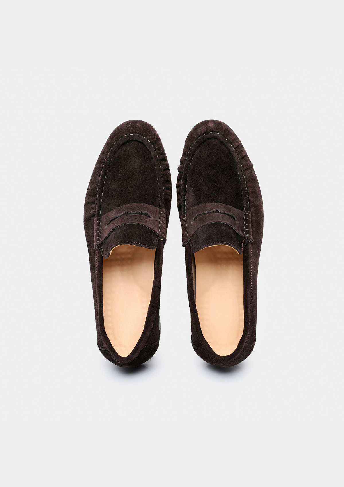 Coffee Classic Penny Suede Loafers | Roccella