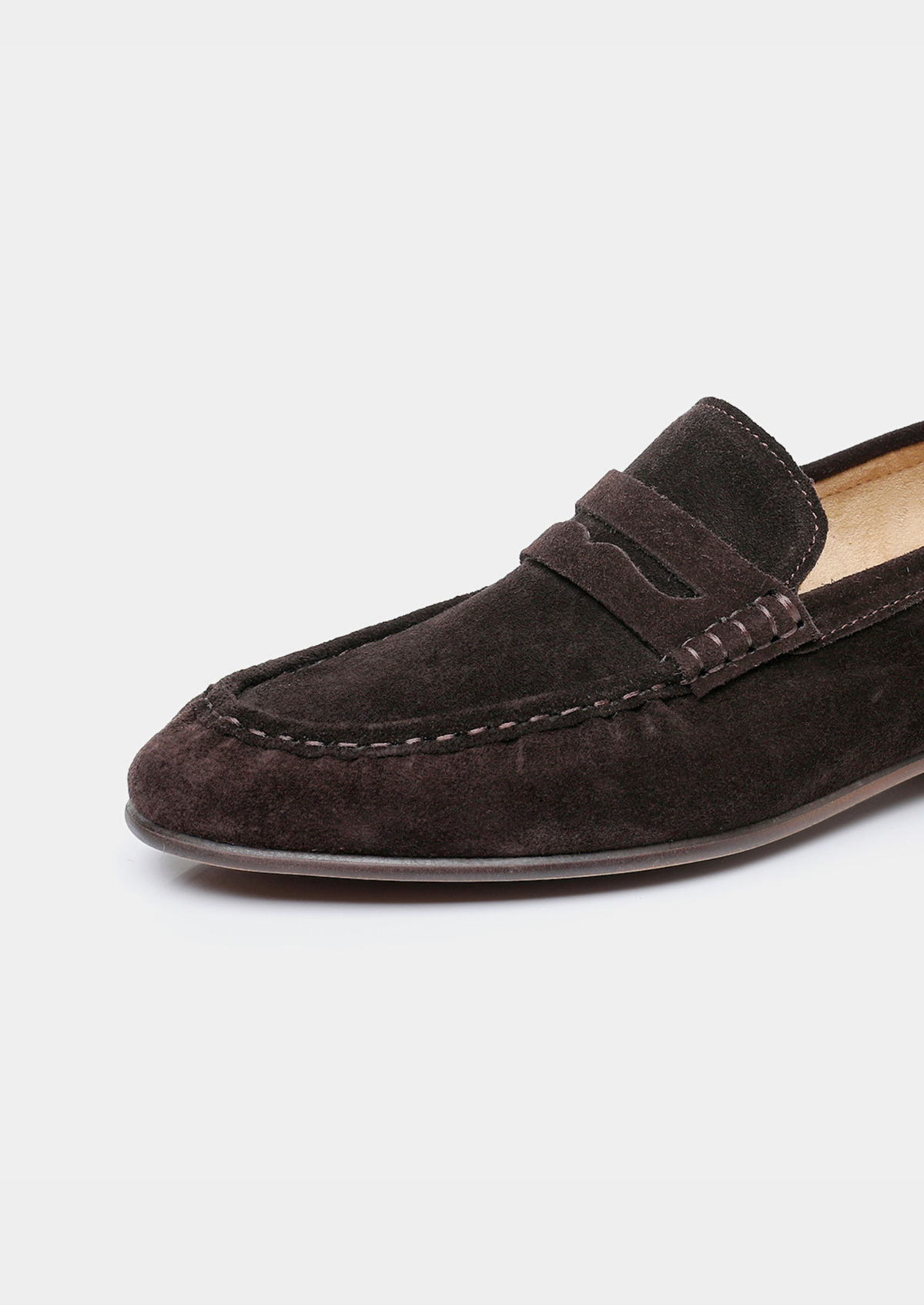 Coffee Classic Penny Suede Loafers | Roccella