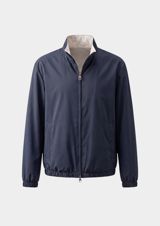 Navy Blue Technical Windbreaker Jacket | Roccella