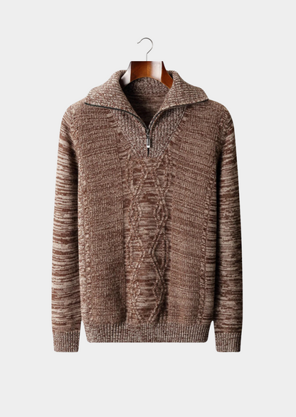 Pure Extra-Fine Merino Wool Half Zip Sweater | Roccella