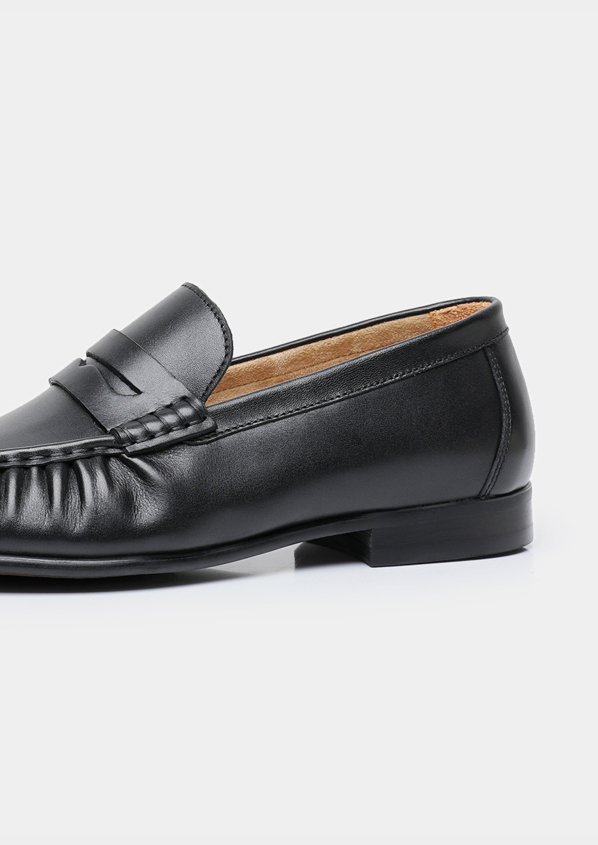 Black Classic Penny Leather Loafers | Roccella