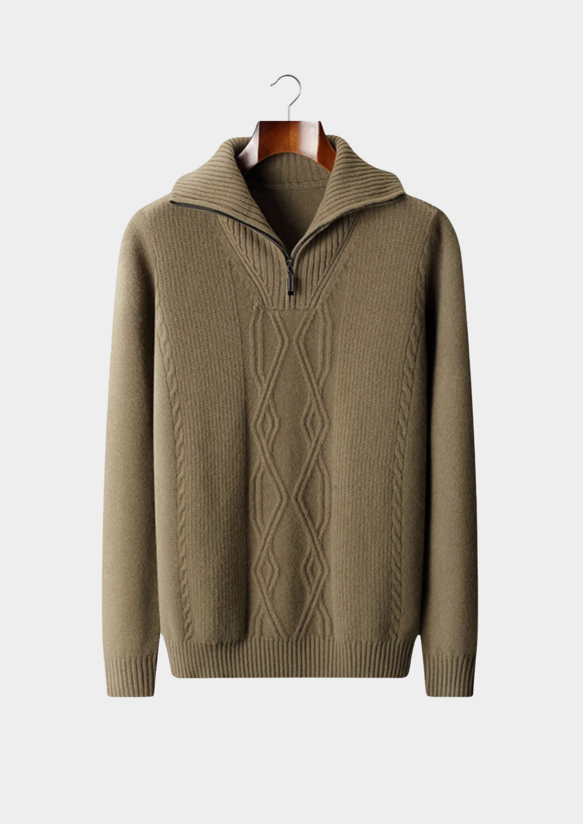 Pure Extra-Fine Merino Wool Half Zip Sweater | Roccella