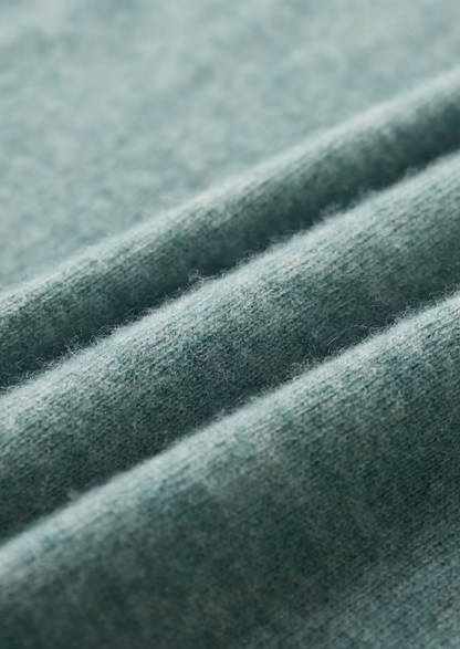 Premium Cashmere Classic Crewneck T-Shirt - Verdant Slate | Roccella