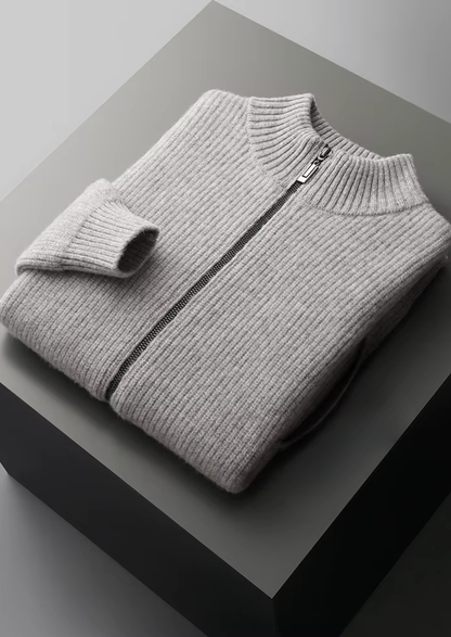 Pure Extra-Fine Merino Wool Ribbed Cardigan | Roccella