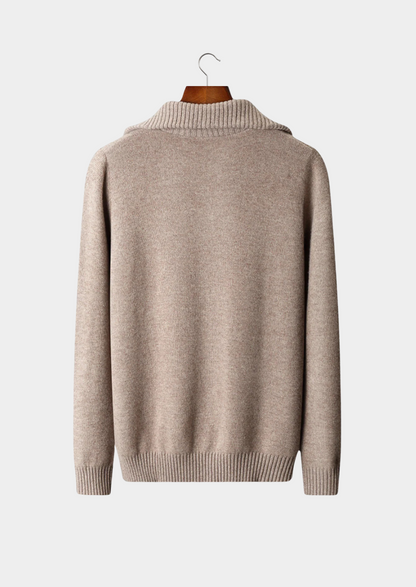 Pure Extra-Fine Merino Wool Half Zip Sweater | Roccella
