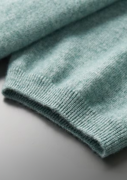 Premium Cashmere Classic Crewneck T-Shirt - Verdant Slate | Roccella