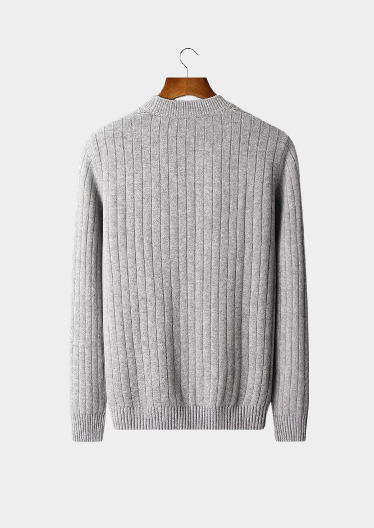 Pure Extra-Fine Merino Wool Herringbone Crewneck | Roccella