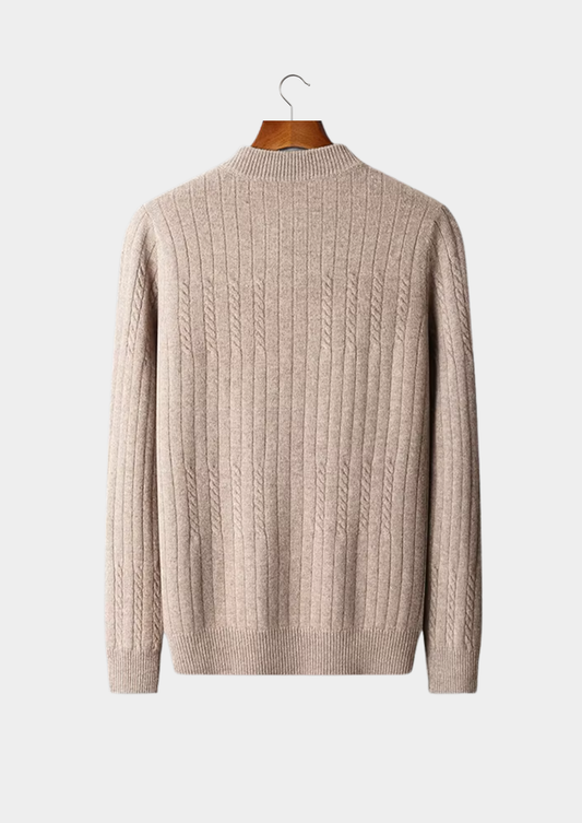 Pure Extra-Fine Merino Wool Rib Mockneck | Roccella