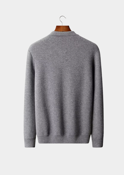 Pure Extra-Fine Merino Wool Polo Zip Cardigan | Roccella
