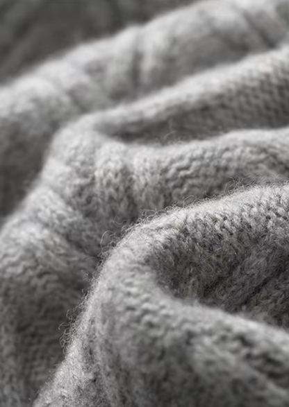 Pure Extra-Fine Merino Wool Herringbone Crewneck | Roccella
