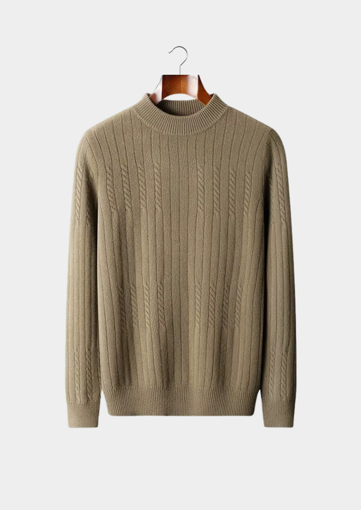 Pure Extra-Fine Merino Wool Rib Mockneck | Roccella