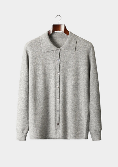 Pure Extra-Fine Merino Wool Polo Cardigan | Roccella