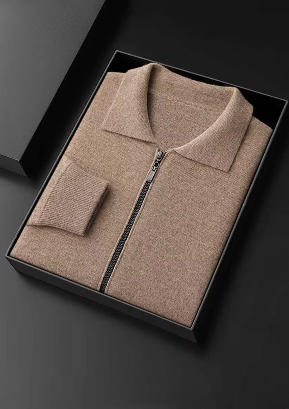 Pure Extra-Fine Merino Wool Polo Zip Cardigan | Roccella