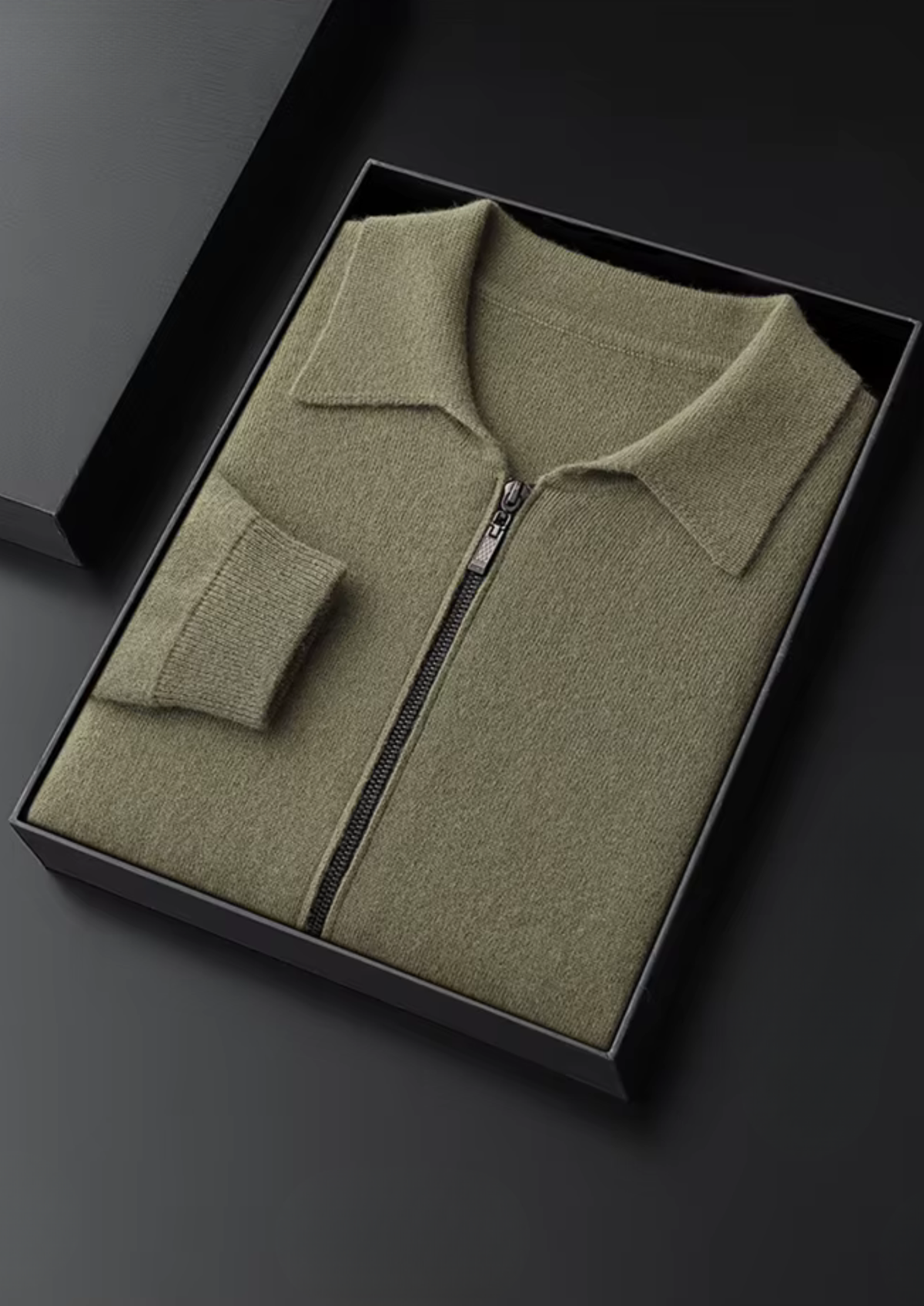 Pure Extra-Fine Merino Wool Polo Zip Cardigan | Roccella