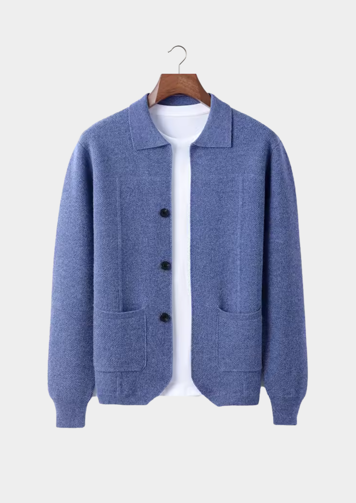 Pure Extra-Fine Merino Wool Button Overshirt | Roccella