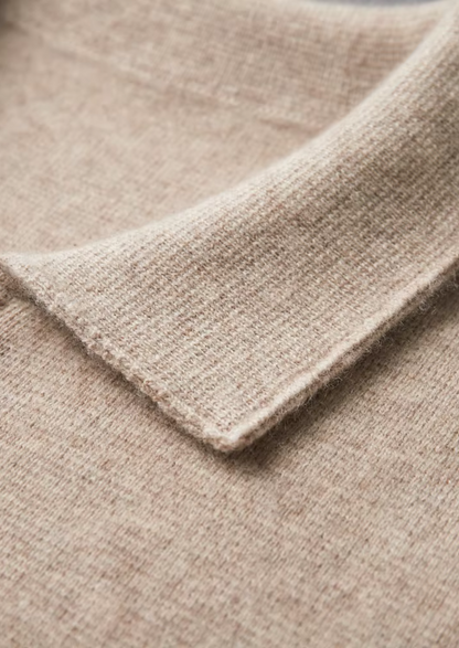 Pure Extra-Fine Merino Wool Zip Polo Cardigan | Roccella