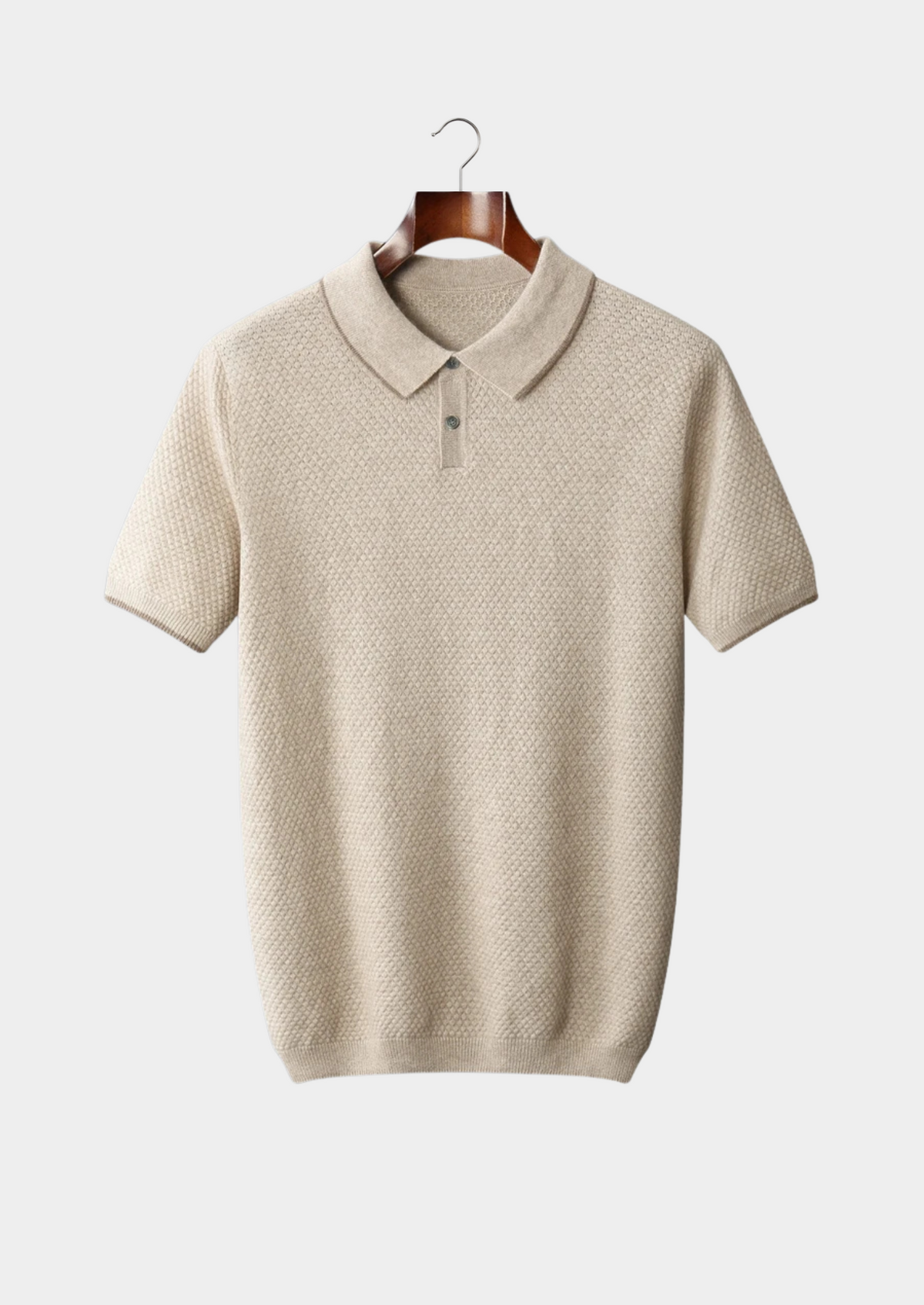 Premium Cashmere Ivory Two-Tone Polo | Roccella