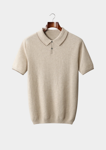 Premium Cashmere Ivory Two-Tone Polo | Roccella