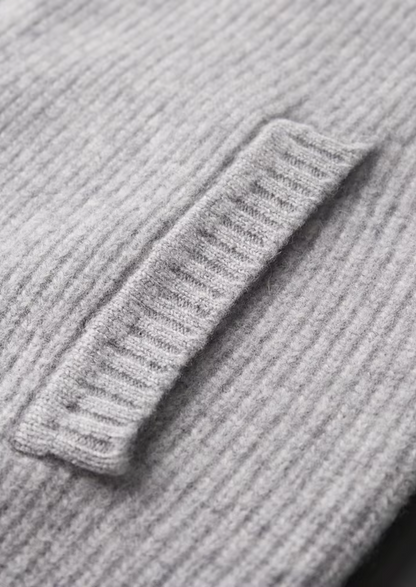 Pure Extra-Fine Merino Wool Ribbed Cardigan | Roccella