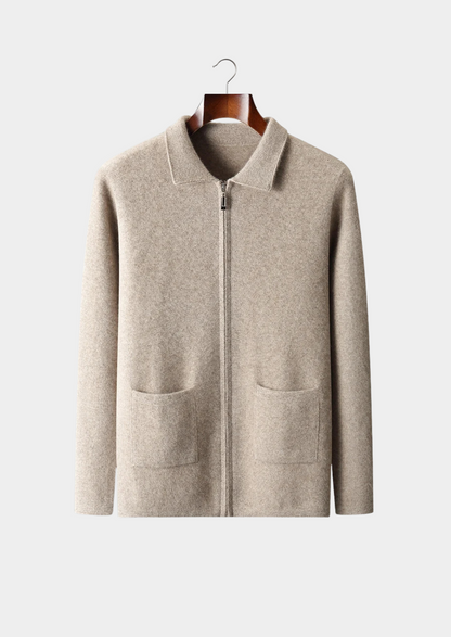 Premium Cashmere Zipper Cardigan | Roccella