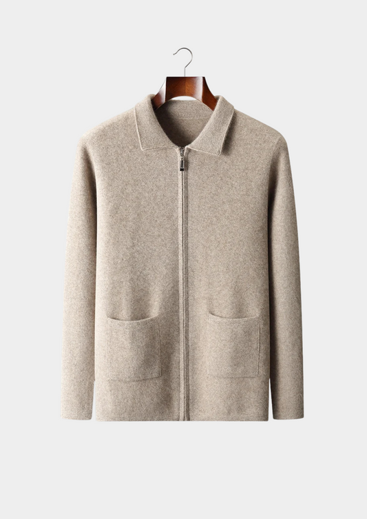Premium Cashmere Zipper Cardigan | Roccella
