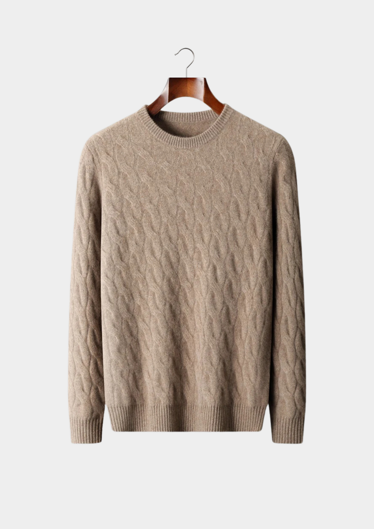 Premium Cashmere Cable Crewneck | Roccella