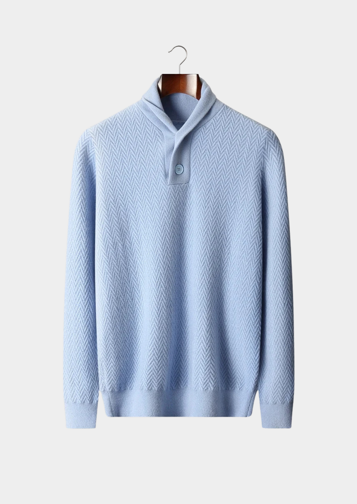 Premium Cashmere Zigzag Button Sweater | Roccella