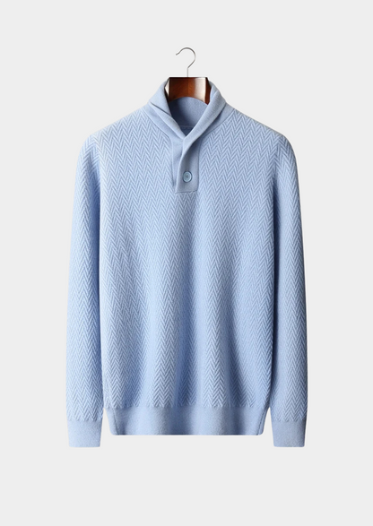 Premium Cashmere Zigzag Button Sweater | Roccella